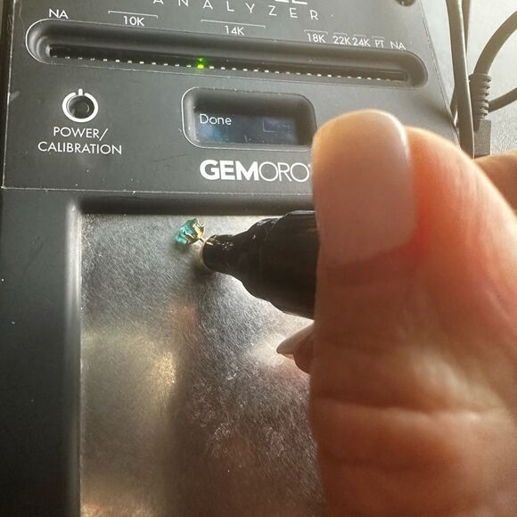 December birthstone 4mm earrings set in 14kt gold (tested) simulated stone - Picture 11 of 11